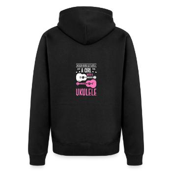 Musicien Uke Ukulele Ukulélé Unique Ukulélé - Veste à capuche bio Premium Unisexe - noir - Dos - Nico (187cm)