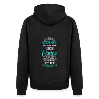 Horoskop Stern - Unisex Premium Bio Zip Hoodie - Schwarz - Hinten - Nico (187cm)
