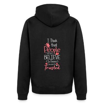 Elf Girl Flower Fairy - Unisex Premium Organic Zip Hoodie - black - Back - Nico (187cm)