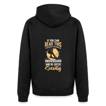 Snowboard Sport Vacances d’hiver - Veste à capuche bio Premium Unisexe - noir - Dos - Nico (187cm)