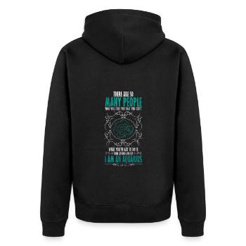 Tierkreiszeichen Geburtstag Astrologie Mond - Unisex Premium Bio Zip Hoodie - Schwarz - Hinten - Nico (187cm)