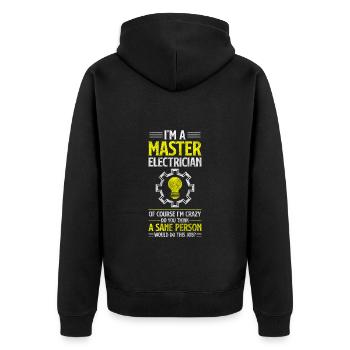 Electricity Profession Electric Lightning - Unisex Premium Organic Zip Hoodie - black - Back - Nico (187cm)