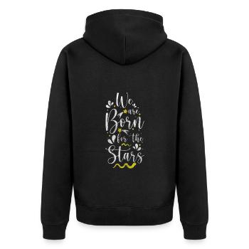 Starry Sky Shooting Star Dream Moon - Unisex Premium Organic Zip Hoodie - black - Back - Nico (187cm)