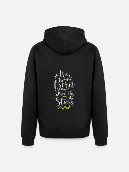 Sternenhimmel Sternschnuppe Traum Mond - Unisex Premium Bio Zip Hoodie - Schwarz