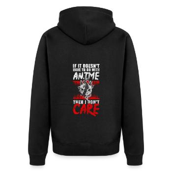 Manga Comic Waifu - Unisex Premium Bio Zip Hoodie - Schwarz - Hinten - Nico (187cm)
