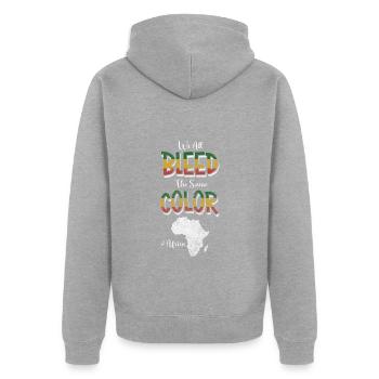 Kultur Kontinent Abenteuer Reise - Unisex Premium Bio Zip Hoodie - Grau meliert - Hinten - Nico (187cm)