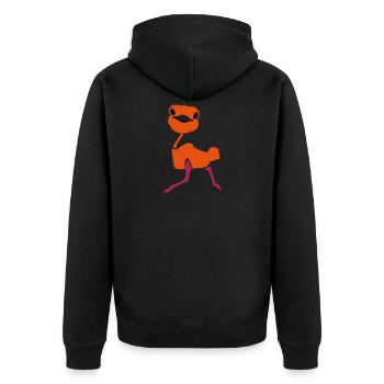 lustiger Strauß 2 - Unisex Premium Bio Zip Hoodie - Schwarz - Hinten - Nico (187cm)
