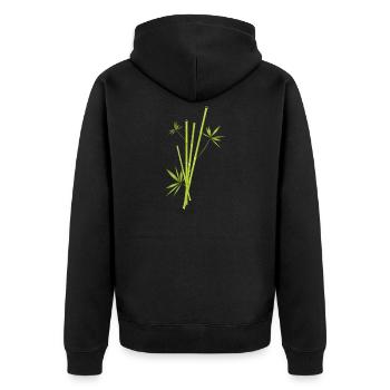 stylishly arranged bamboo with bamboo leaves - Unisex Premium Organic Zip Hoodie - black - Back - Nico (187cm)
