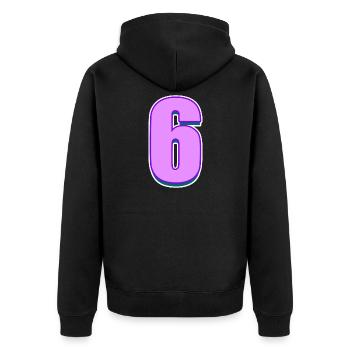 6 - Unisex Premium Bio Zip Hoodie - Schwarz - Hinten - Nico (187cm)