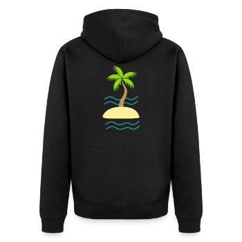 Palmier vert île mer - Veste à capuche bio Premium Unisexe - noir - Dos - Nico (187cm)