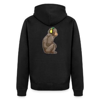 Musique casque Monkey - Veste à capuche bio Premium Unisexe - noir - Dos - Nico (187cm)
