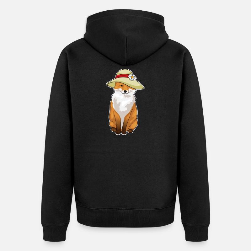 Fuchs Blume - Unisex Premium Bio Zip Hoodie - Schwarz