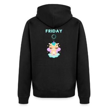 Vendredi chargement, vous ne vivez qu’une fois,Week-end - Veste à capuche bio Premium Unisexe - noir - Dos - Nico (187cm)