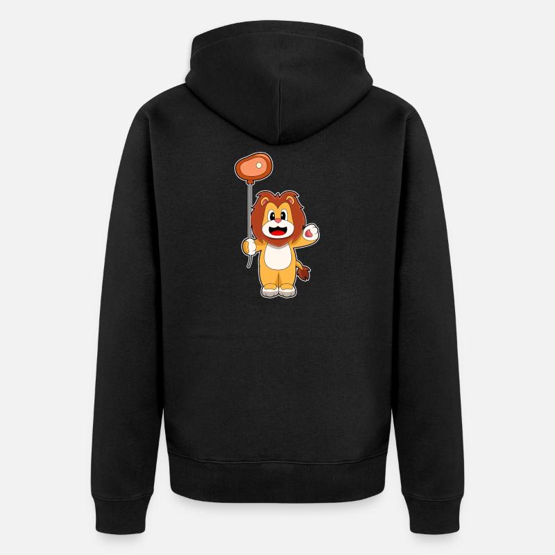 Löwe Luftballon Fleisch - Unisex Premium Bio Zip Hoodie - Schwarz