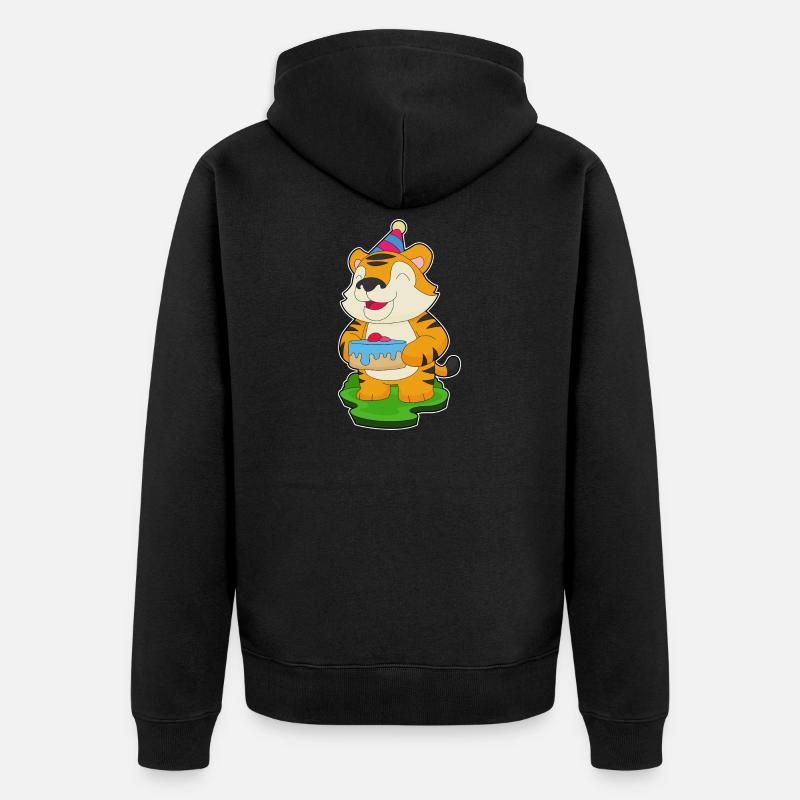 Gâteau d’anniversaire tigre - Veste à capuche bio Premium Unisexe - noir