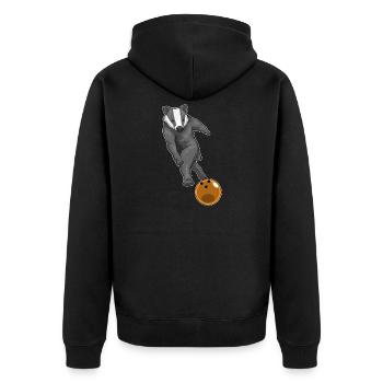 Dachs Bowling Bowlingkugel - Unisex Premium Bio Zip Hoodie - Schwarz - Hinten - Nico (187cm)