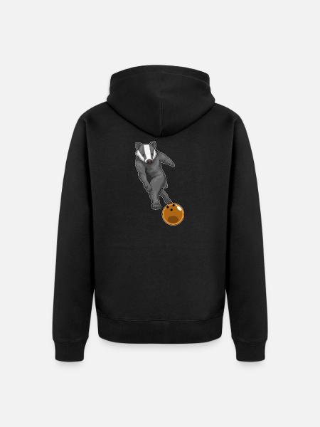 Dachs Bowling Bowlingkugel - Unisex Premium Bio Zip Hoodie - Schwarz