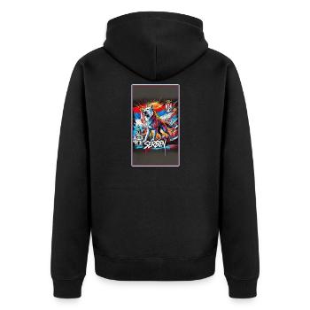 Conception du drapeau national du loup de Serbie - Veste à capuche bio Premium Unisexe - noir - Dos - Nico (187cm)
