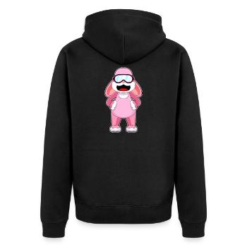 Hase Schwimmen Schwimmbrille Sommer - Unisex Premium Bio Zip Hoodie - Schwarz - Hinten - Nico (187cm)