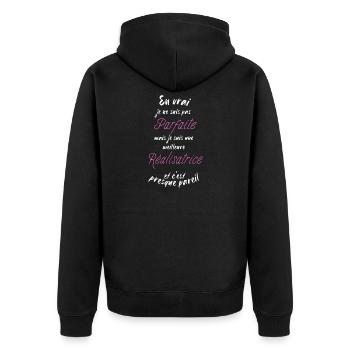 je suis la meilleure Réalisatrice - Veste à capuche bio Premium Unisexe - noir - Dos - Nico (187cm)