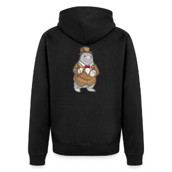 Taupe Marié Alliance Bague Mariage - Veste à capuche bio Premium Unisexe - noir - Dos - Nico (187cm)