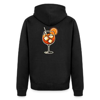 Party Spritz Glas Geschenkidee - Unisex Premium Bio Zip Hoodie - Schwarz - Hinten - Nico (187cm)