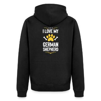J’adore mon berger allemand - Veste à capuche bio Premium Unisexe - noir - Dos - Nico (187cm)