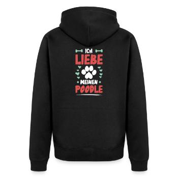 I love my poodle - Unisex Premium Organic Zip Hoodie - black - Back - Nico (187cm)