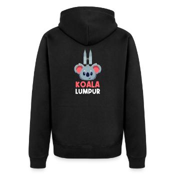 Koala Lumpur Jeu de mots de voyage mignon - Veste à capuche bio Premium Unisexe - noir - Dos - Nico (187cm)
