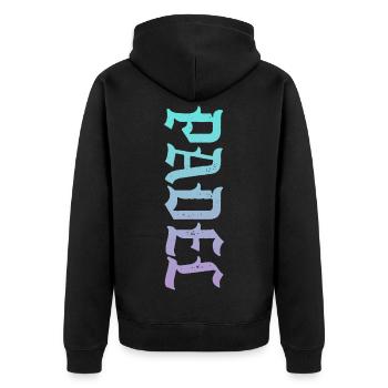 Padel Sport - Unisex Premium Bio Zip Hoodie - Schwarz - Hinten - Nico (187cm)