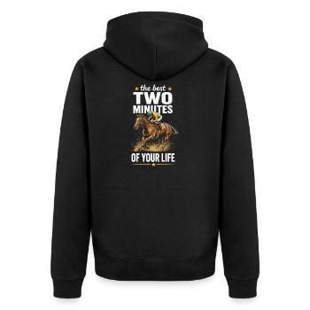 Two-Minute Race Performance - Unisex Premium Organic Zip Hoodie - black - Back - Nico (187cm)
