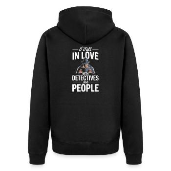Crime Thriller Books Readers Murder Secrets - Unisex Premium Organic Zip Hoodie - black - Back - Nico (187cm)