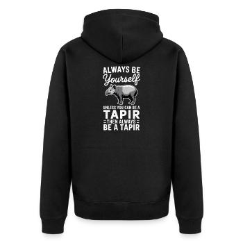 Tapire Sprüche Tapir Lustiges Tapire Geschenk - Unisex Premium Bio Zip Hoodie - Schwarz - Hinten - Nico (187cm)