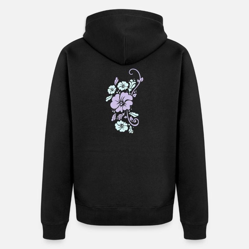 floral - Veste à capuche bio Premium Unisexe - noir
