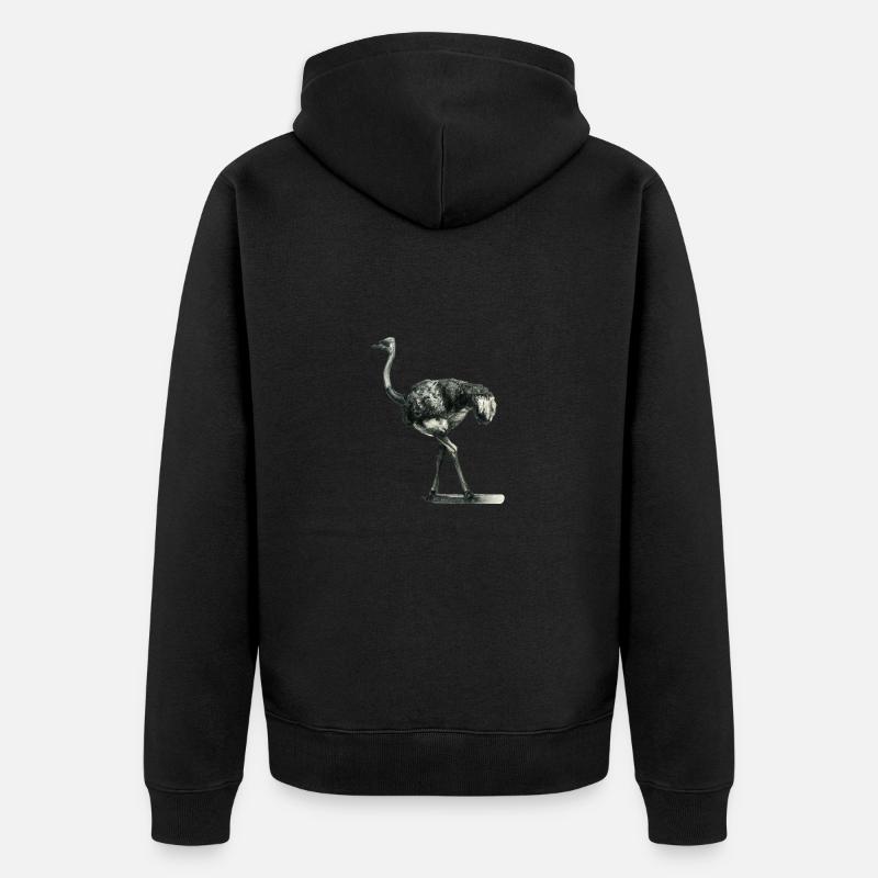 Strauß Illustration - Unisex Premium Bio Zip Hoodie - Schwarz