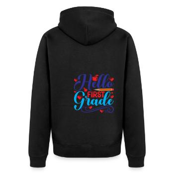 Bonjour Première année Rainbow Girls Boys Équipe d’enseignants - Veste à capuche bio Premium Unisexe - noir - Dos - Nico (187cm)