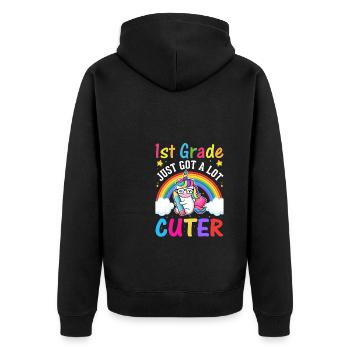 Bonjour Première année Rainbow Girls Boys Équipe d’enseignants - Veste à capuche bio Premium Unisexe - noir - Dos - Nico (187cm)
