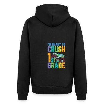Je suis prêt à écraser les filles arc-en-ciel de 1ère année garçons - Veste à capuche bio Premium Unisexe - noir - Dos - Nico (187cm)