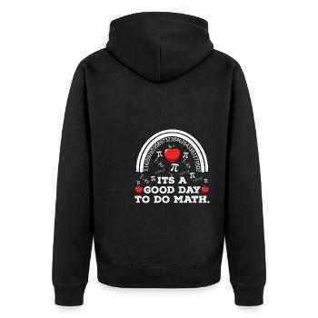 Zurück zur Schule Es ist ein guter Tag, um Mathelehrer zu machen - Unisex Premium Bio Zip Hoodie - Schwarz - Hinten - Nico (187cm)