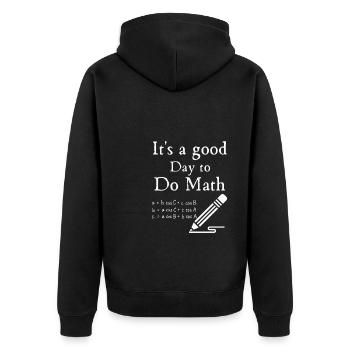 Zurück zur Schule Es ist ein guter Tag, um Mathelehrer zu machen - Unisex Premium Bio Zip Hoodie - Schwarz - Hinten - Nico (187cm)