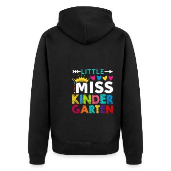 Chemise de la rentrée scolaire Little Miss Kindergarten - Veste à capuche bio Premium Unisexe - noir - Dos - Nico (187cm)