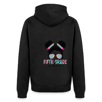 Fifth Grade Vibes - 5th Grade Team Retro 1st Day - Unisex Premium Organic Zip Hoodie - black - Back - Nico (187cm)
