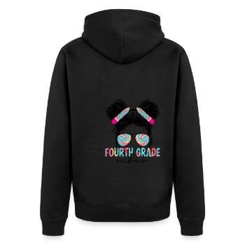 Fourth Grade Vibes - 4th Grade Team Retro 1st Day - Unisex Premium Organic Zip Hoodie - black - Back - Nico (187cm)