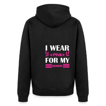 SENSIBILISATION AU CANCER DU SEIN JE PORTE DU ROSE POUR MA MAMAN - Veste à capuche bio Premium Unisexe - noir - Dos - Nico (187cm)