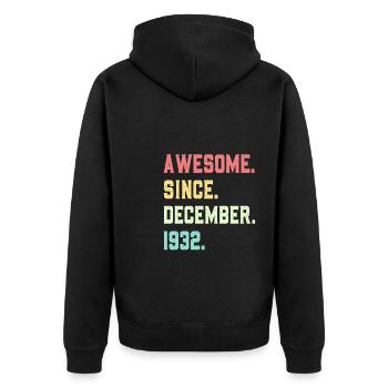 Génial depuis décembre 1932 - Veste à capuche bio Premium Unisexe - noir - Dos - Nico (187cm)