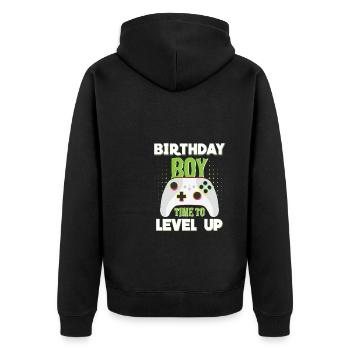 Geburtstagskind Zeit, um Videospiel Geburtstag zu verbessern - Unisex Premium Bio Zip Hoodie - Schwarz - Hinten - Nico (187cm)