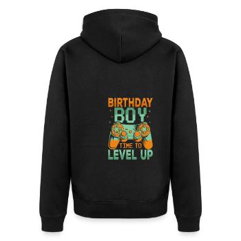 Geburtstagskind Zeit, um Videospiel Geburtstag zu verbessern - Unisex Premium Bio Zip Hoodie - Schwarz - Hinten - Nico (187cm)