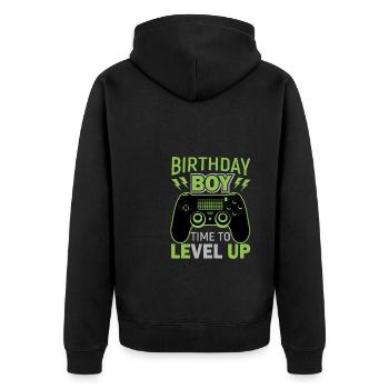 Geburtstagskind Zeit, um Videospiel Geburtstag zu verbessern - Unisex Premium Bio Zip Hoodie - Schwarz - Hinten - Nico (187cm)