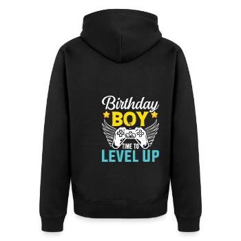 Geburtstagskind Zeit, um Videospiel Geburtstag zu verbessern - Unisex Premium Bio Zip Hoodie - Schwarz - Hinten - Nico (187cm)