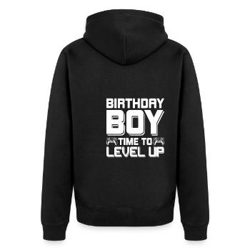 Geburtstagskind Zeit, um Videospiel Geburtstag zu verbessern - Unisex Premium Bio Zip Hoodie - Schwarz - Hinten - Nico (187cm)